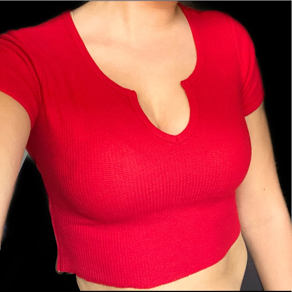 Forever 21 Cropped Red Tee